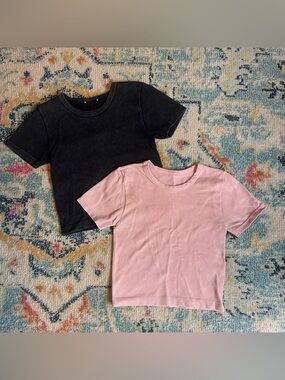Ribbed Top Bundle (Marshalls) – Pink & Gray – Size Small